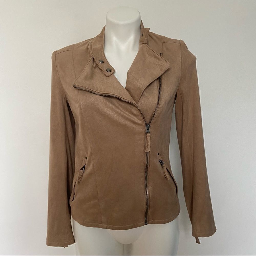 Adrienne Vittadini Faux Suede Moto Style jacket